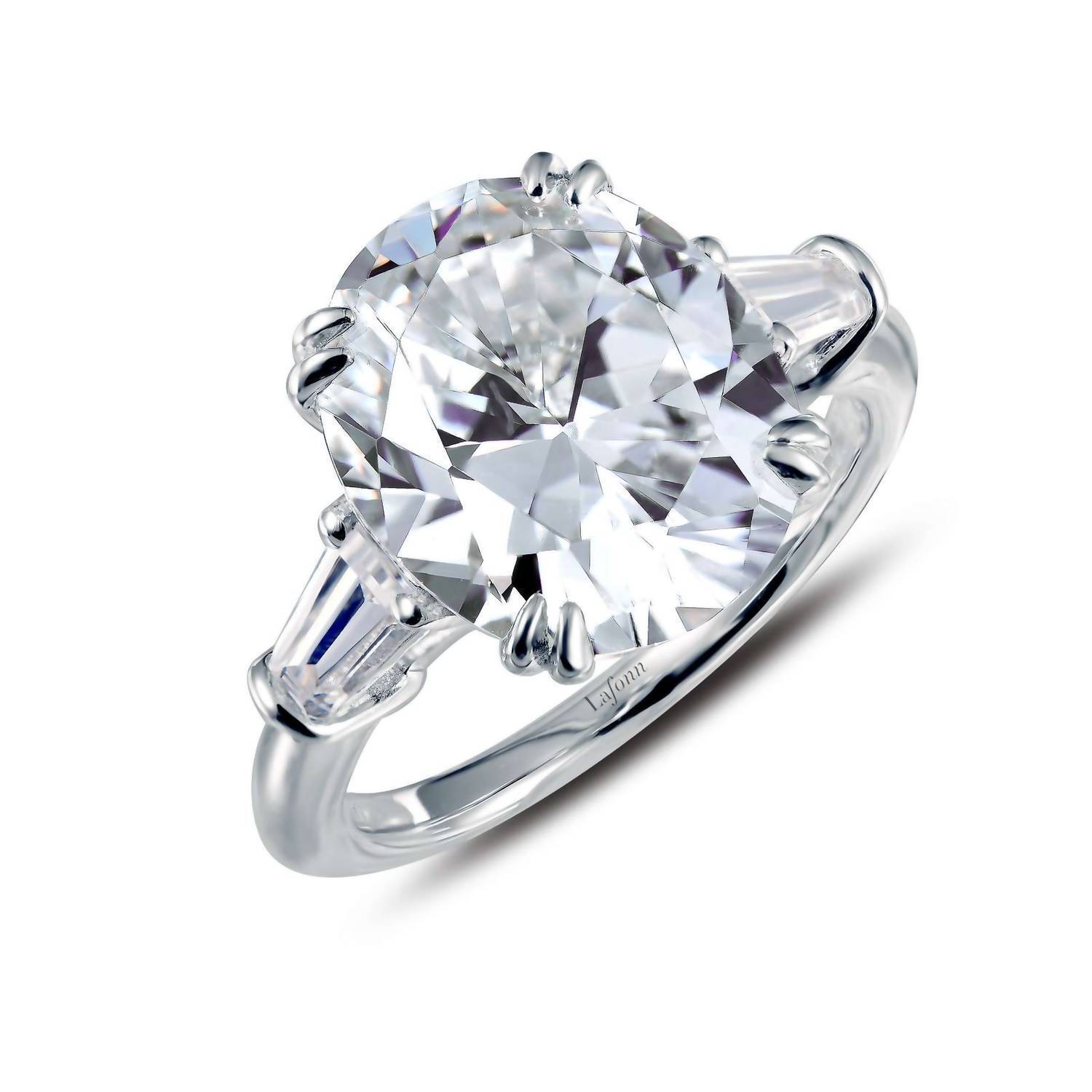 New Lafonn Women's Baguette Three-Stone Engagement Ring In Silver